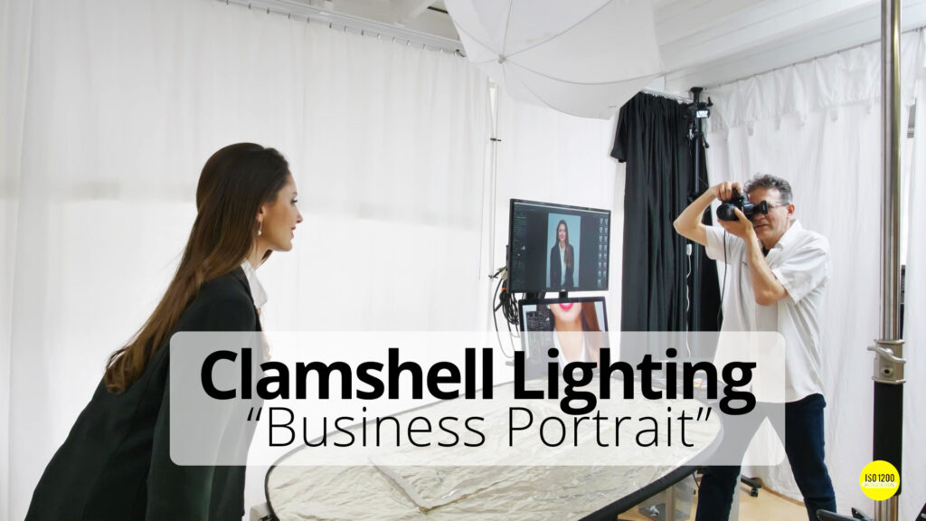 Set 7 Business Portrait Clamshell Lighting Carlota One Light. One Wall 1024x576